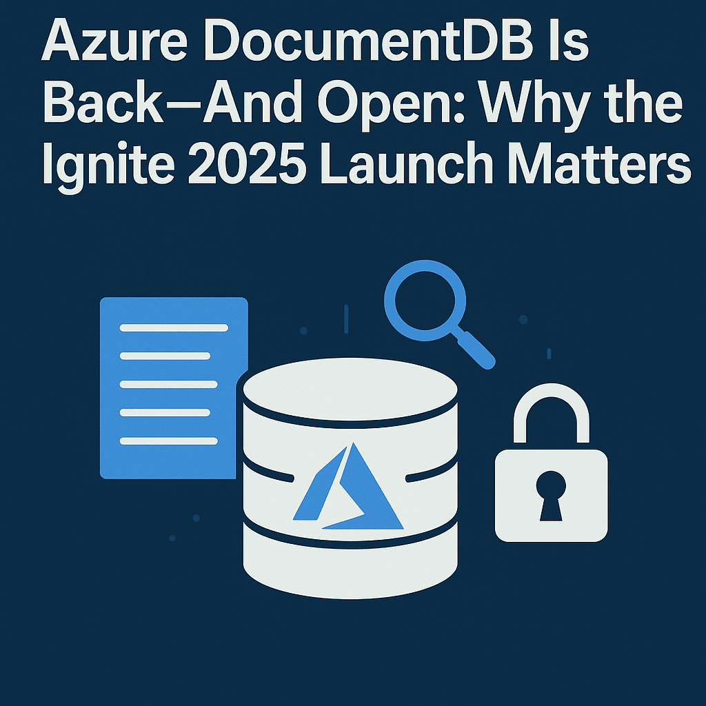 Azure DocumentDB Is Back—And Open: Why the Ignite 2025 Launch&nbsp;Matters
